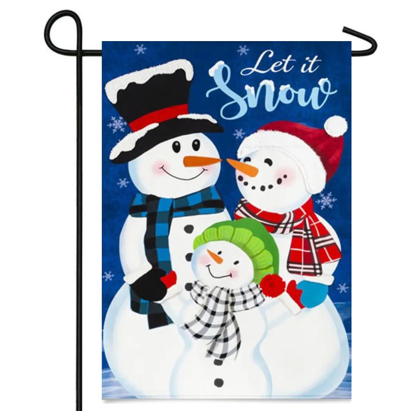Let it Snow Family Garden Flag
